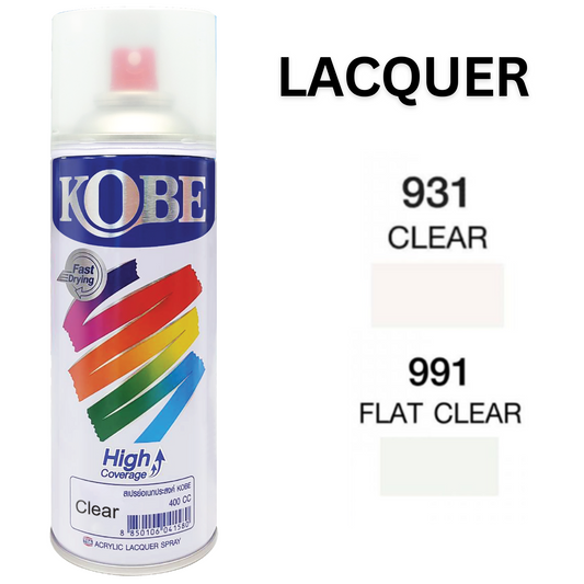 Kobe Spray Paints, 400ml, Premium All Purpose Lacquer Spray Paint. Clear Lacquers