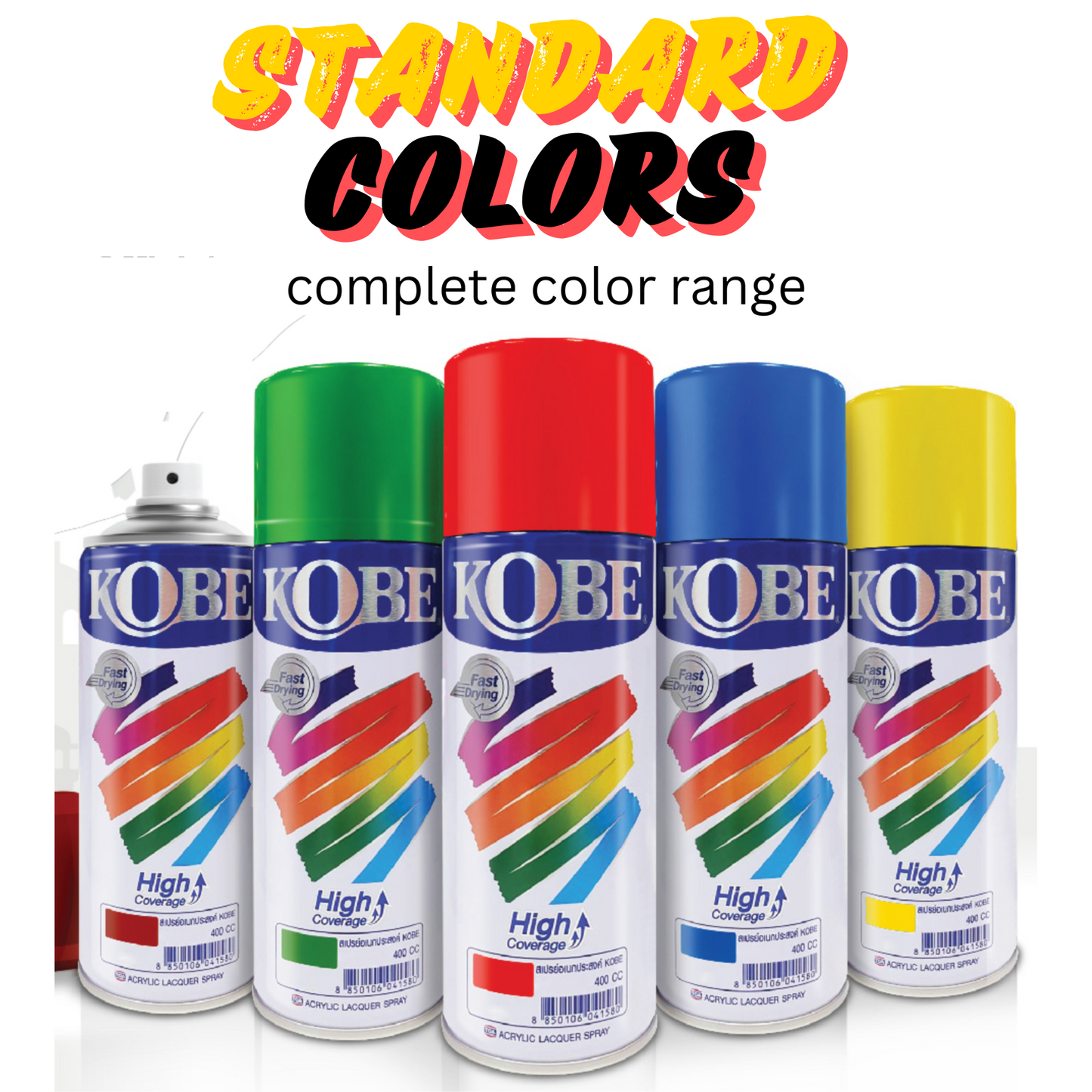 Kobe Spray Paints, 400ml, Premium All Purpose Lacquer Spray Paint. Gloss Finish