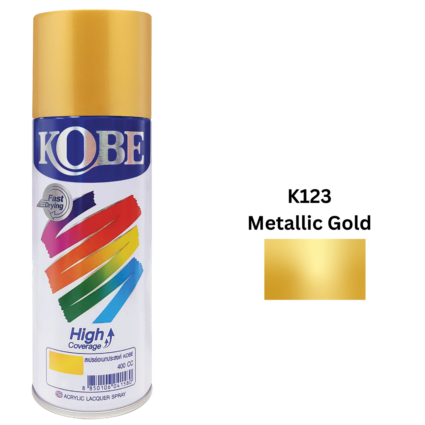 Kobe Spray Paints, Gold Spray 400ml, Premium All Purpose Lacquer Spray Paint. Gold Colors