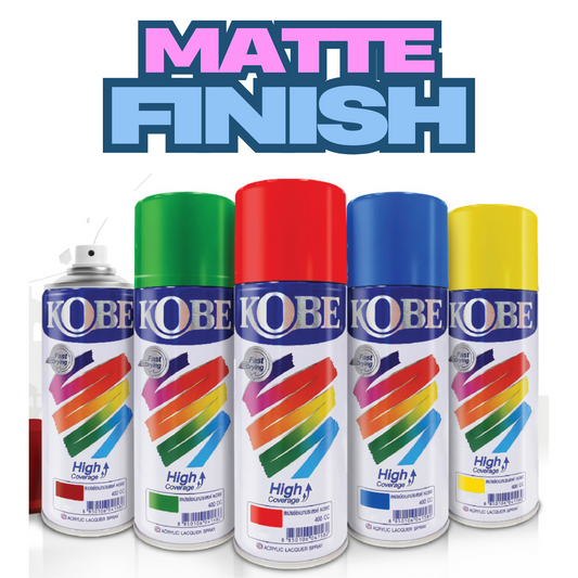 Kobe Spray Paints, Matte Finish Spray Paint 400ml, Premium All Purpose Lacquer Spray Paint. Matte Finish